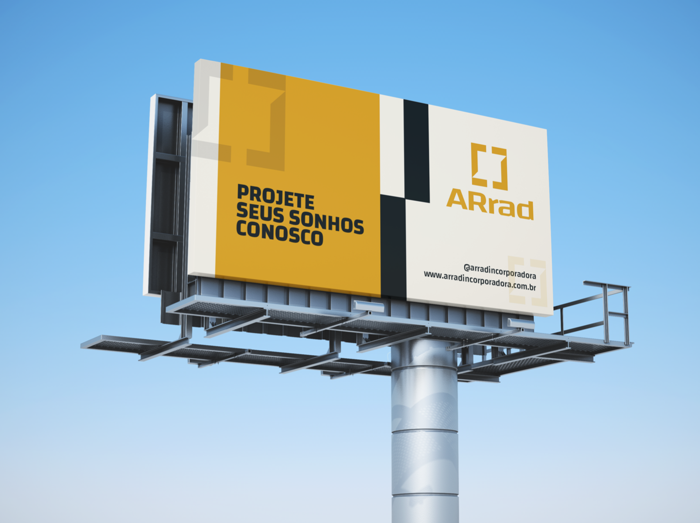 Outdoor ARrad com a chamada Projete seus sonhos conosco