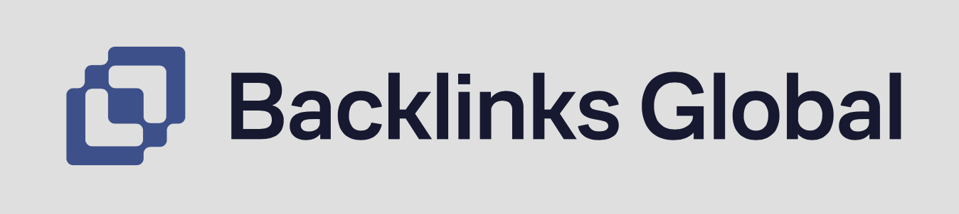 Assinatura Backlinks Global em azul sobre fundo claro