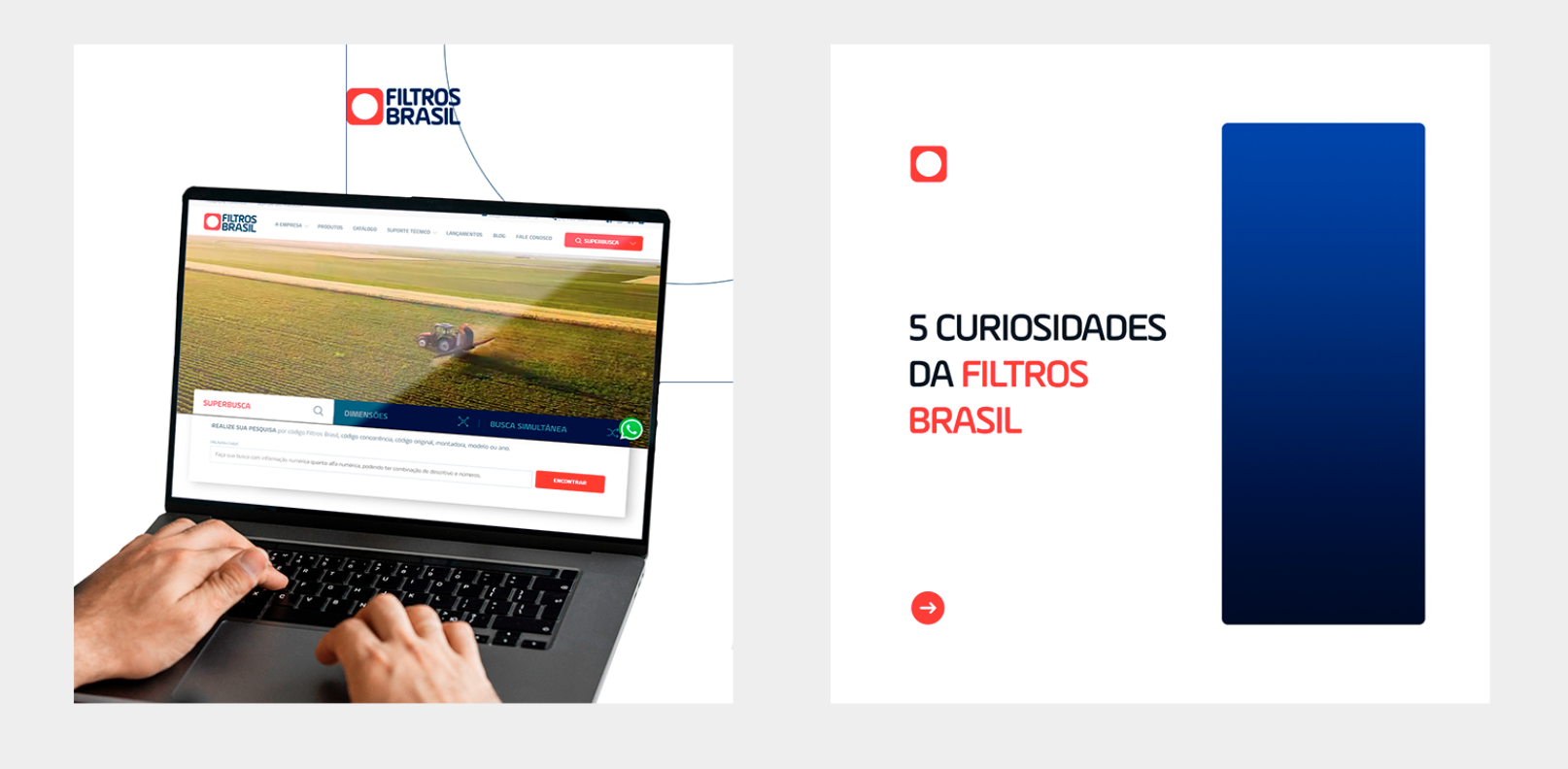 Site com Super Busca e peça de conteúdo