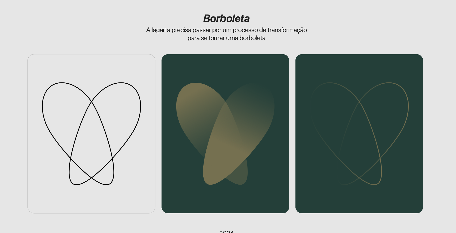 Símbolo borboleta em três versões