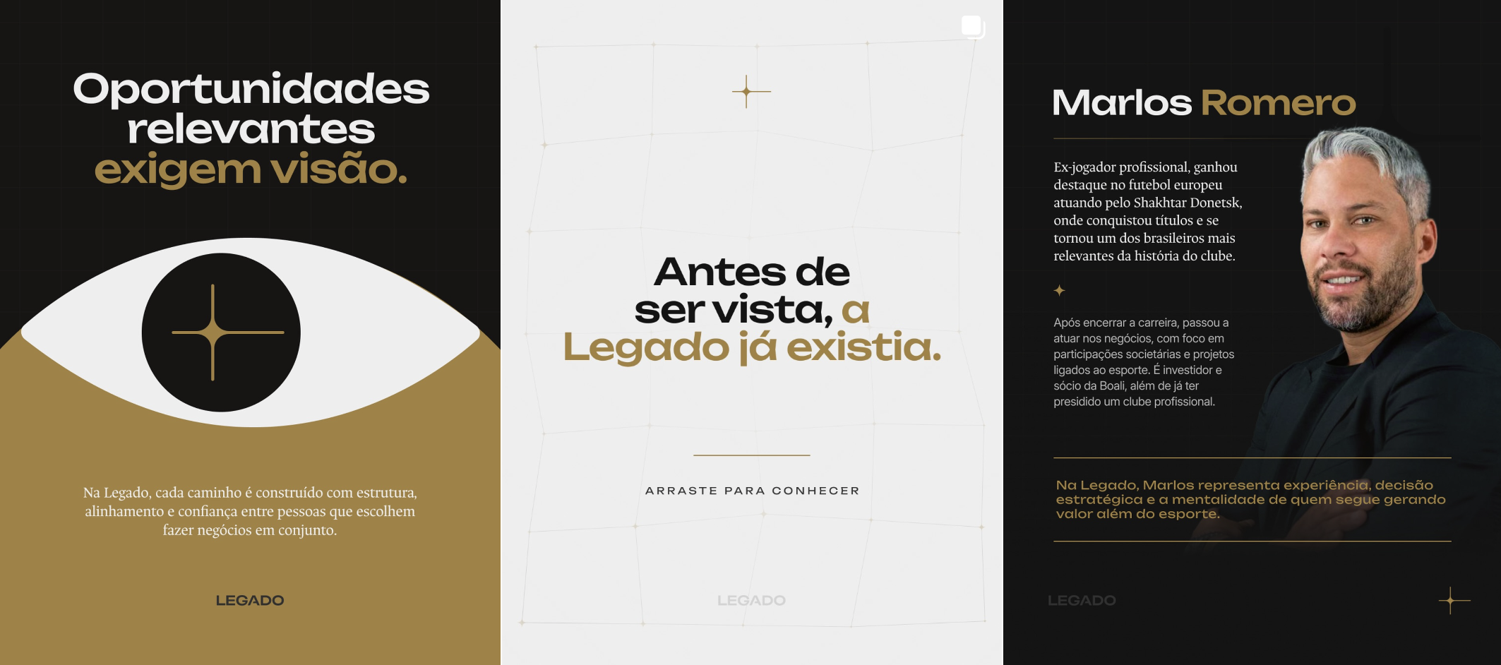 Peças de conteúdo social da Legado