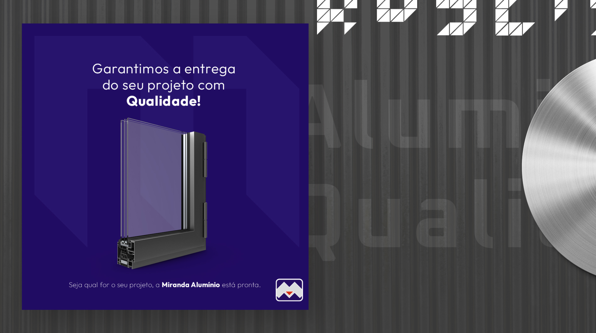 Peça de produto com a mensagem Garantimos a entrega do seu projeto com qualidade