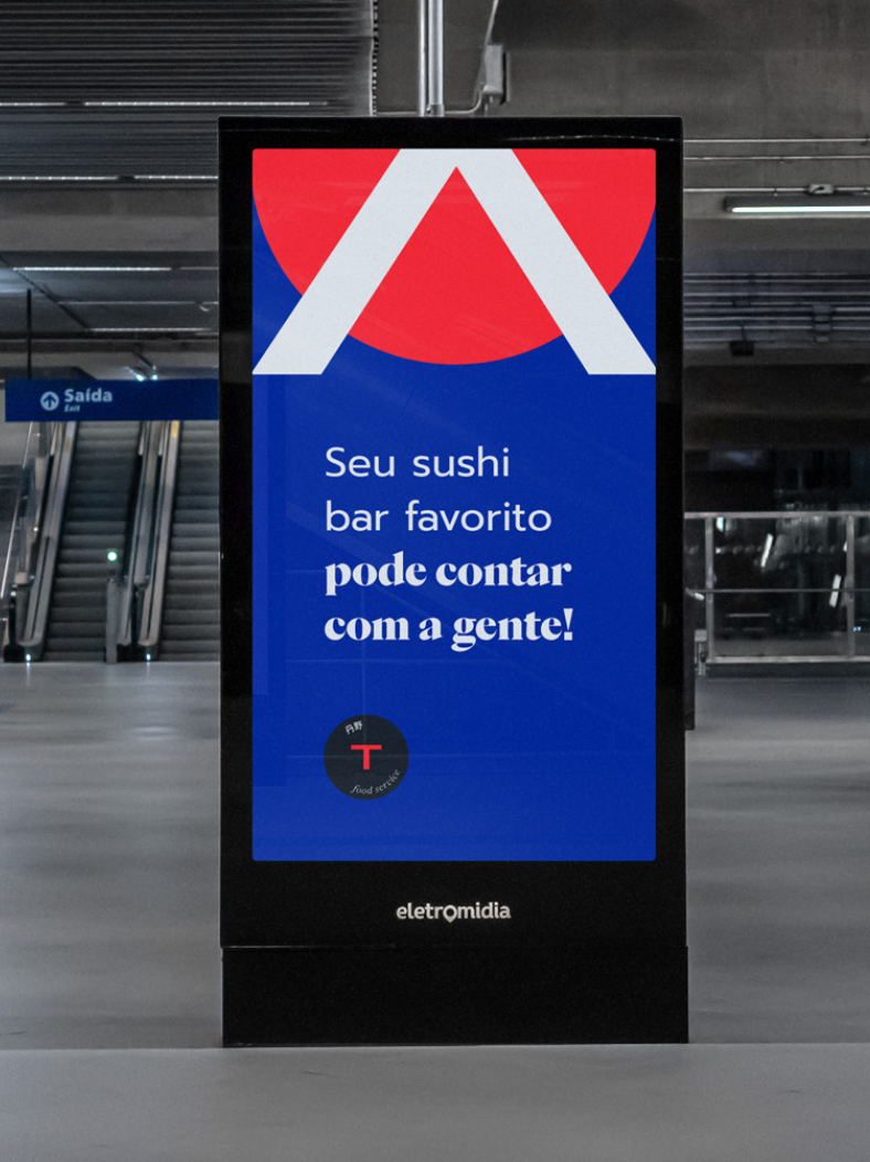 Três posições do círculo em relação ao logotipo TANNO food service